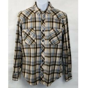 Lucky Brand Flannel Plaid Western Shirt